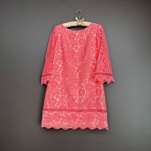 Vince Camuto Vibrant Coral Lace Dress